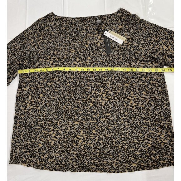 T Tahari Women's Top Size 2X/TTG long sleeves Stretch Brown/Black 3/4 Sleeve NWT - Picture 5 of 8
